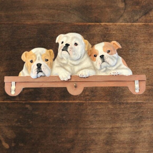 Dog Lover's Bull Dog Puppies 3D Wall Mount Mail & Keys Organizer - Picture 2 of 9